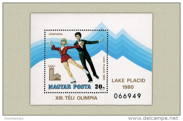 Hungary 1979. Winter Olimpic Games, Lake Placid Sheet MNH (**) Michel: Block 140A / 6.50 EUR - Invierno 1980: Lake Placid