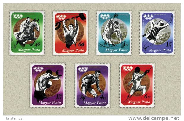 Hungary 1973. Summer Olimpic Games, Munich Winners Set MNH (**) Michel: 2847-2853 / 4 EUR - Ungebraucht