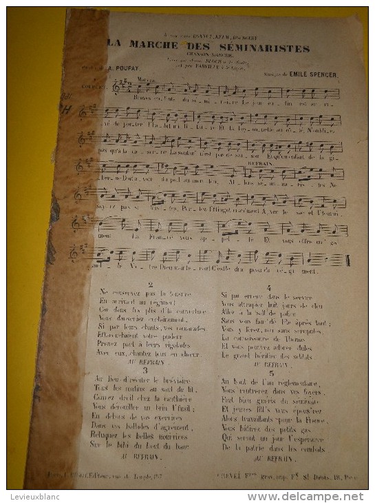 La Marche Des Séminaristes / Poupay/Spencer / Bigot / Crevel Fréres/Vers 1885 1895    PART84 - Partitions Musicales Anciennes