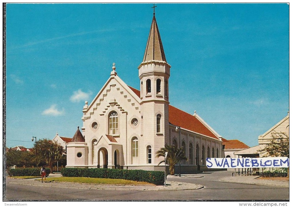 AW.- Oranjestad. Saint Franciscus Church At Oranjestad, Aruba. 2 Scans - Aruba