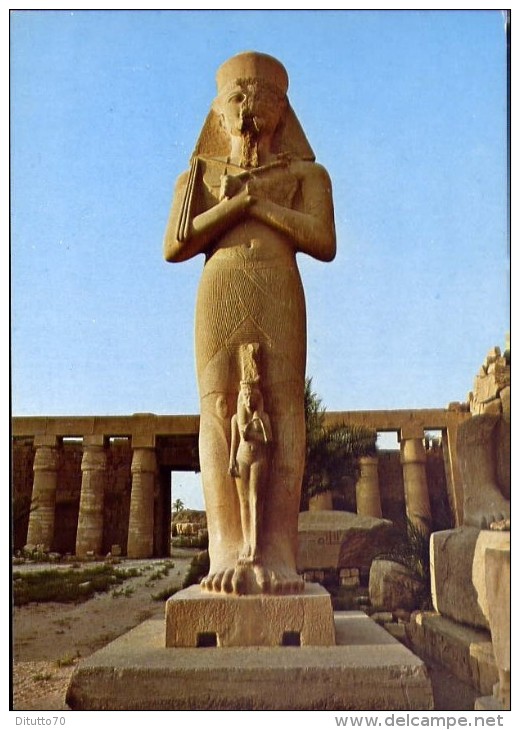 Luxor - Statue Ot Phrao Pinutem And His Wife - Egypt - Formato Grande Non Viaggiata - Luxor