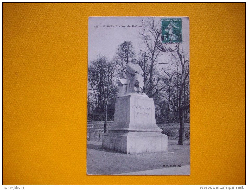 Cpa    PARIS    - 75   - Statue De Balzac - Statues