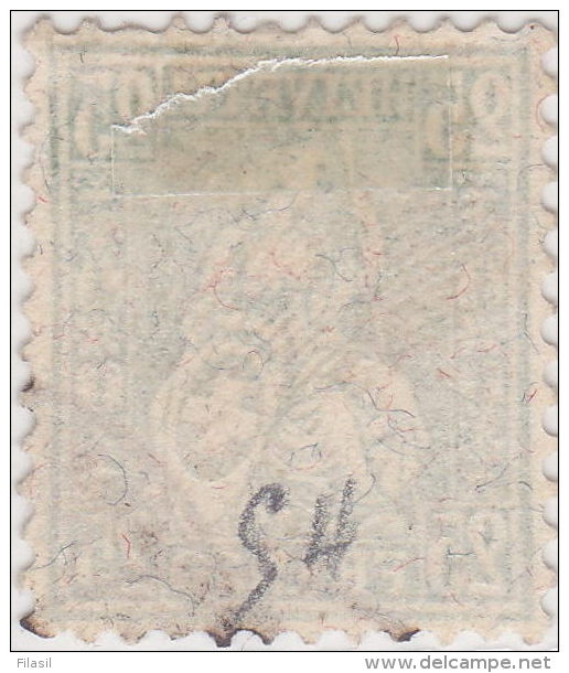 SI53D Svizzera Suisse Helvetia 25 C.  Franco Verde Pisello  Usato Con Annullo, 1862 - Gebraucht