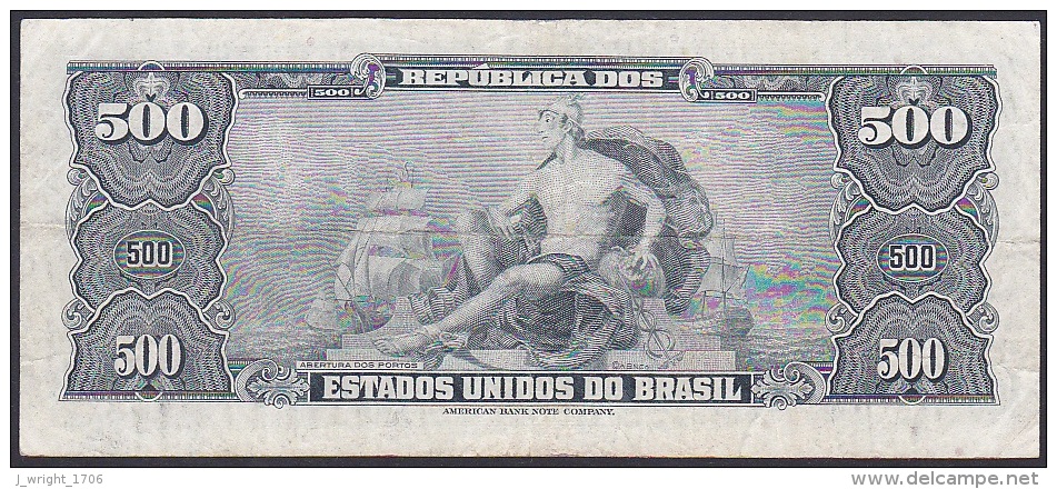 Brazil, 50 Centavos Overstamp, P.186 (Overprinted P.172) F - Brazil