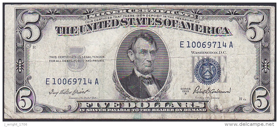 U.S.A, 5 Dollars, P.417a (Series 1953A) VG - Silver Certificates (1928-1957)