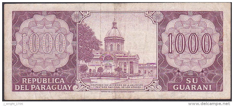 Paraguay, 1000 Guaranies, P.207 (1982 Printer Thomas De La Rue) F - Paraguay