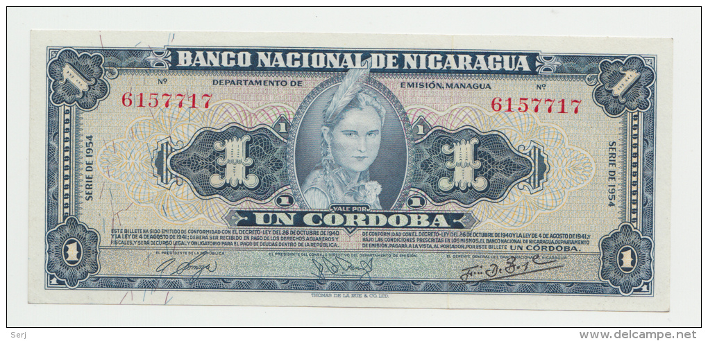 Nicaragua 1 Cordoba 1954 UNC NEUF Pick 99a  99 A - Nicaragua