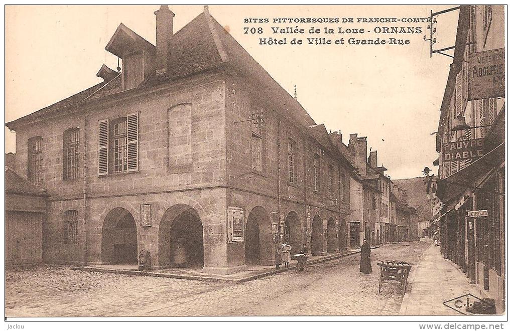 ORNANS ,HOTEL DE VILLE TE GRANDE RUE ,MAGASIN PAUVRE DIABLE ,PERSONNAGES  REF 40311 - Other & Unclassified