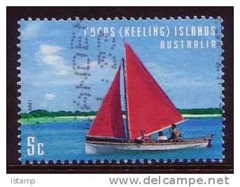 1999 - Cocos (keeling) Islands Wildlife Mosaic 5c JUKONG Red Sails Stamp FU - Cocos (Keeling) Islands