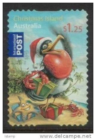 2009 - Christmas Island Xmas $1.25 BIRD & PRESENTS International Post Stamp FU Self Adhesive - Christmas Island