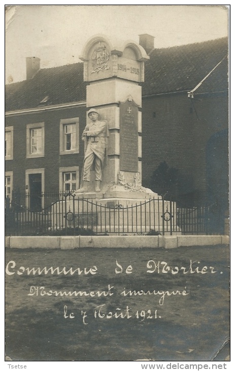 Mortier -  Innauguration Du Monument , Le 7 Août 1921  Carte Photo ( Voir Verso ) - Blégny