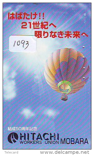 Telecarte  JAPON * BALLON * MONTGOLFIERE (1093)  Hot Air Balloon * Aerostato  PHONECARD JAPAN * - Sport