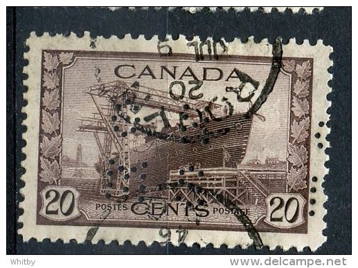 Canada 1942 20 Cent Corvette Perfin Issue #O260 - Perfins