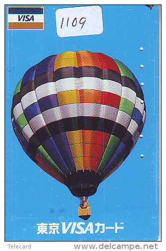 Telecarte  JAPON * BALLON * MONTGOLFIERE (1109)  Hot Air Balloon * Aerostato  PHONECARD JAPAN * - Sport