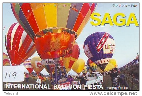 Telecarte  JAPON * BALLON * MONTGOLFIERE (1119)  Hot Air Balloon * Aerostato  PHONECARD JAPAN * - Sport