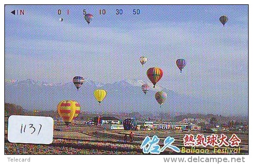 Telecarte  JAPON * BALLON * MONTGOLFIERE (1131)  Hot Air Balloon * Aerostato  PHONECARD JAPAN * - Sport