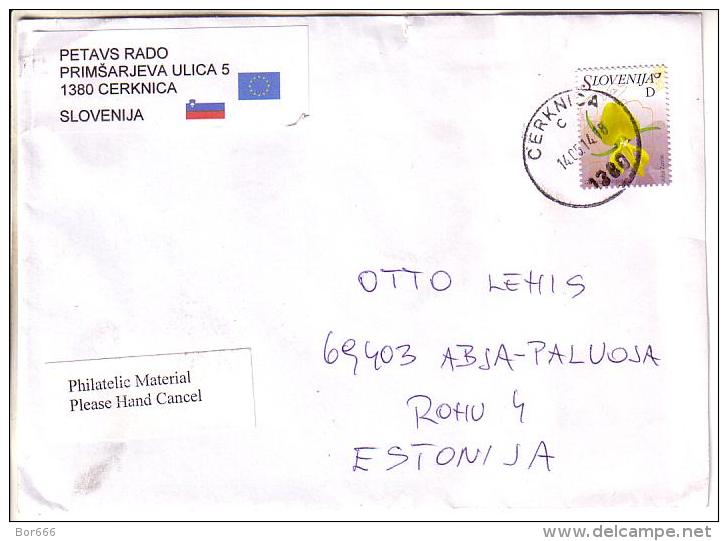 GOOD SLOVENIA Postal Cover To ESTONIA 2014 - Good Stamped: Flower - Slowenien