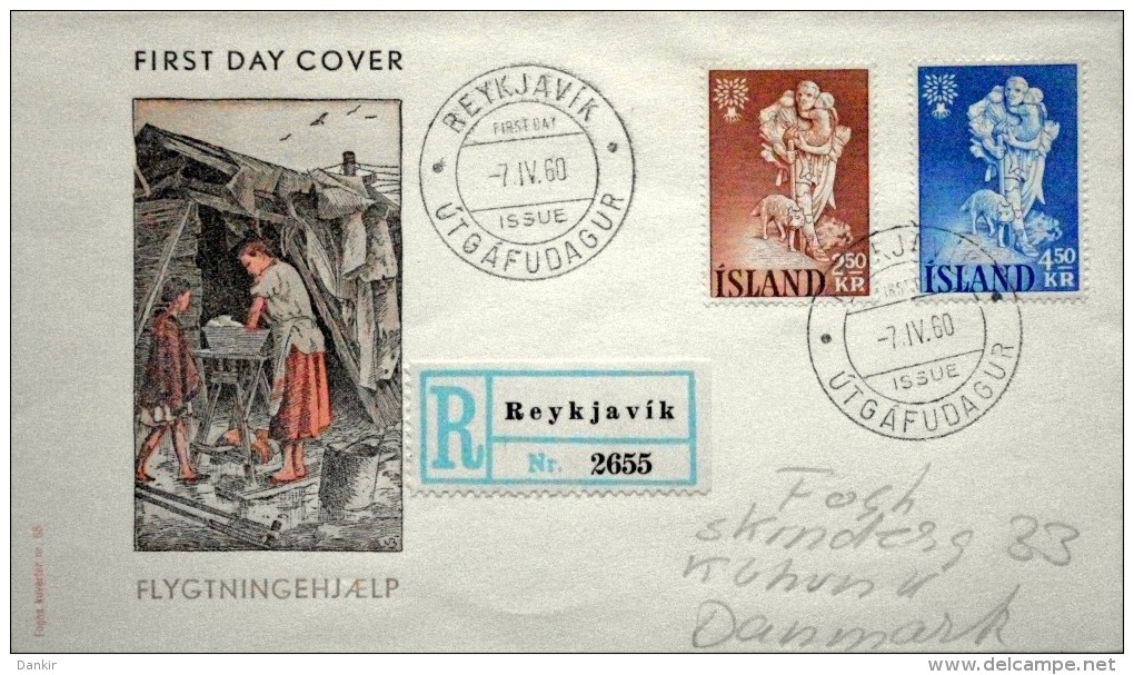 Iceland 1969 Weltflûchtlingsjahr   Minr.340-41  FDC    ( Lot 3553 ) FOGHS COVER Registered - FDC