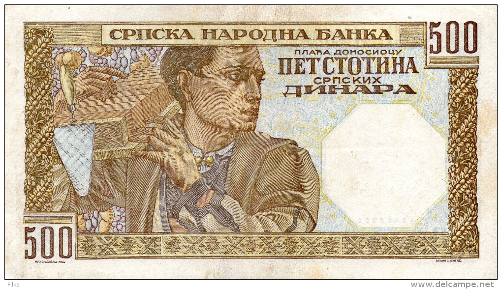 Serbia,500 Din,1941,P.27b,WMK:girl,as Scan - Serbien