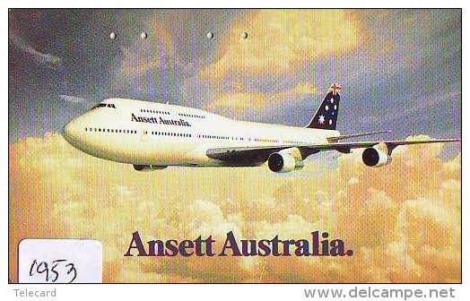 Télécarte Japon * AVION *  ANSETT AUSTRALIA (1953)  Japan Phonecard * AIRPLANE * AIRLINES * AVIATION * TK FLUGZEUG - Avions