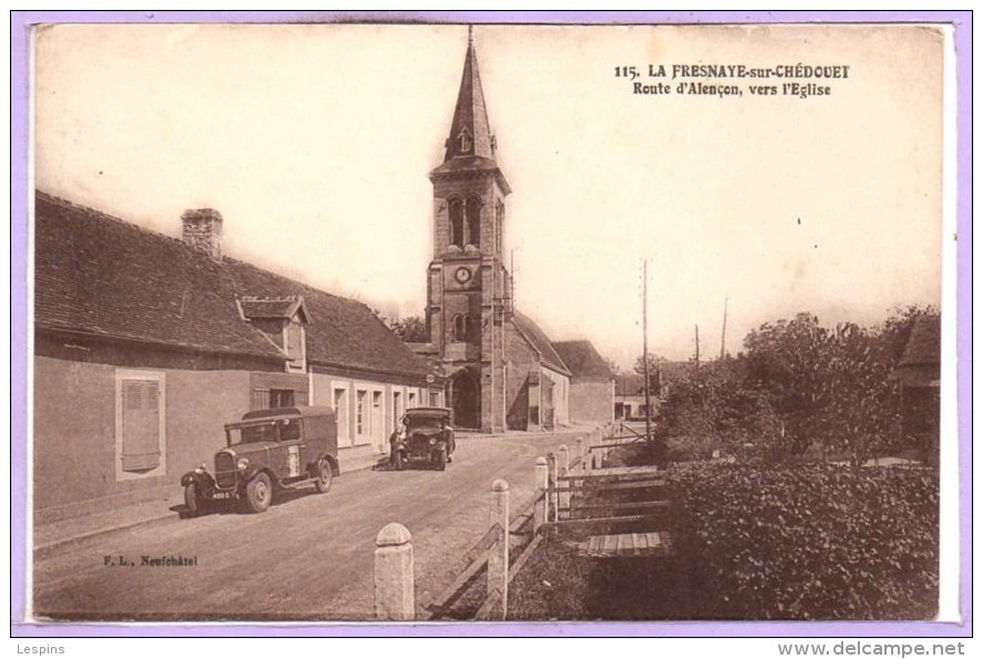 72 - La FRESNAYE Sur CHEDOUET --  Route D'Alençon , Vers L'Eglise - La Fresnaye Sur Chédouet