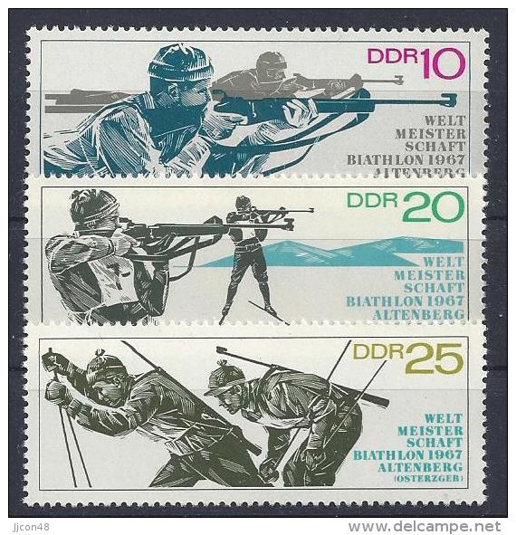 Germany (DDR) 1967  Biathlon-Weltmeisterschaften (**) MNH  Mi.1251-1253 - Ungebraucht