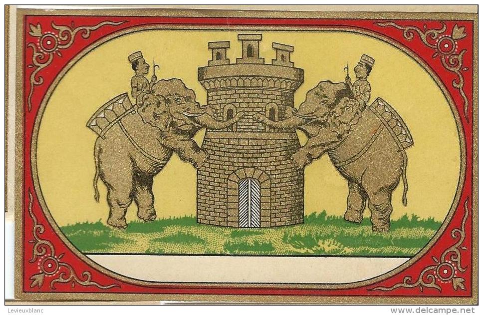 Chromo Etiquette/ Non Personnalisée/Produit D´Hygiéne/Elephants Et Cornacs/GB?/ Vers 1890-1900         PARF68 - Etiquettes