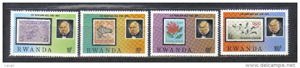 Rwanda Mi 1015-1018 Rowland Hill  Stamp On Stamp  4 Top Values 1979 MNH - Autres & Non Classés