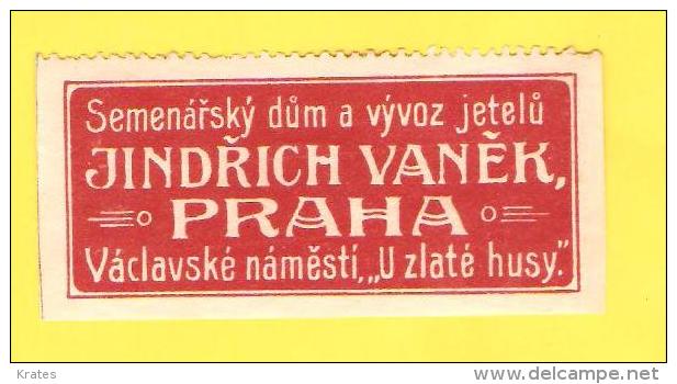 Old Labels, Promotional Labels Or Similar - Jindrich Vanek, Praha - Autres & Non Classés