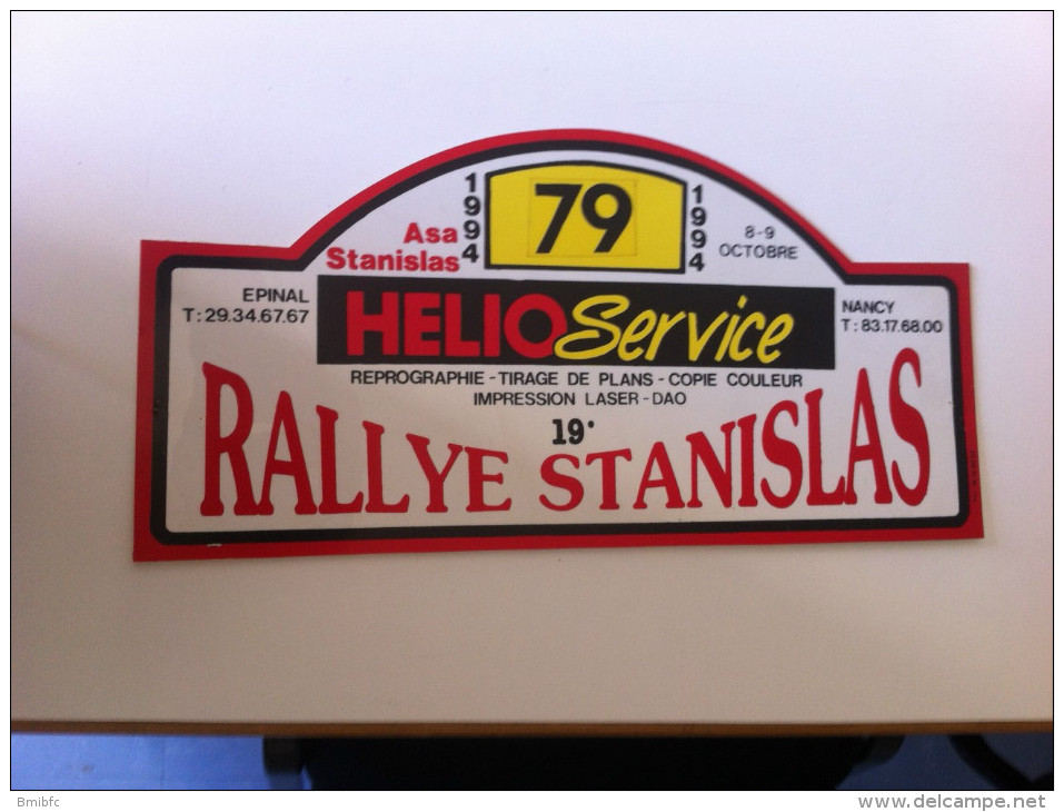 RALLYE STANISLAS 1994 - Plaques De Rallye