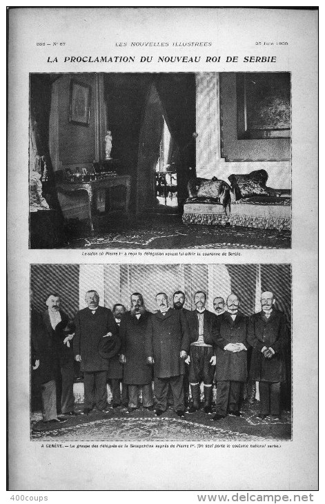 De 1903 - Article/photogravure - Proclamation De Pierre Ler , Nouveau Roi De Serbie - - Non Classés