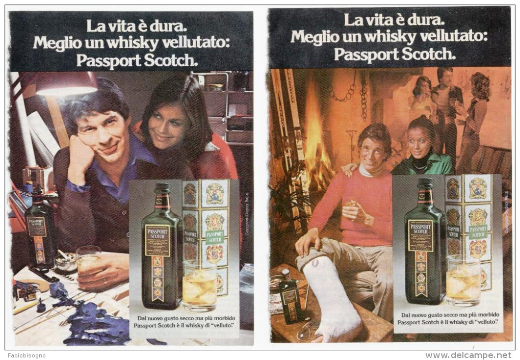 1974 - Passport Scotch - 2 Pagine Pubblicità Cm. 13 X 18 - Whisky