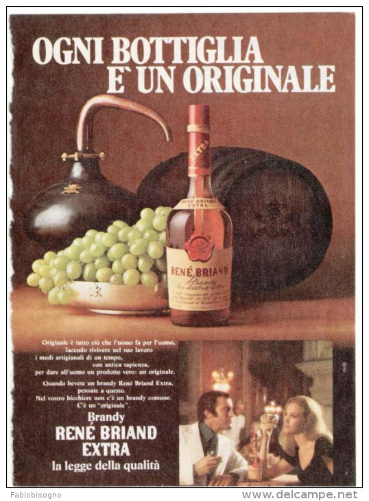 1974 - Brandy Rene Briand ( Yul Brynner ) - 3 Pag. Pubblicità  Cm. 13 X 18 - Alcoolici