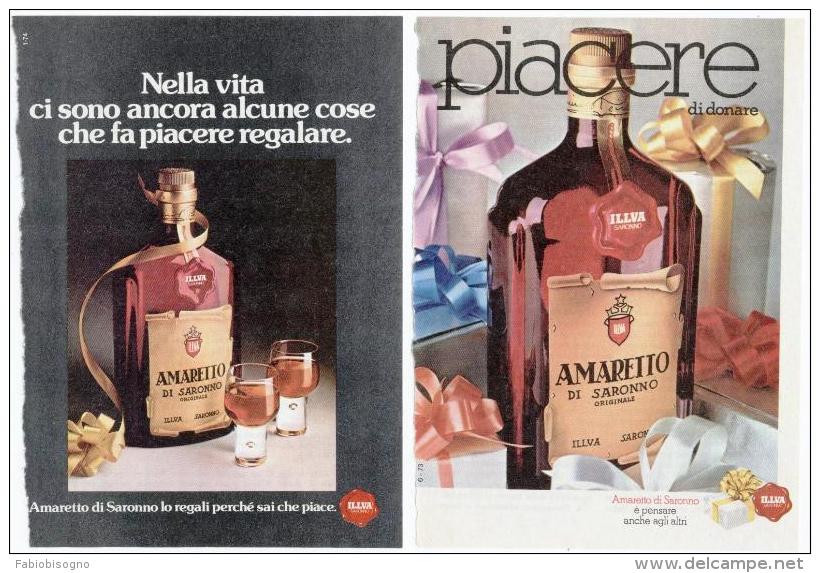 1974 - Amaretto Di Saronno - 2 Pubblicità Cm. 13,5 X 18,5 - Alcoolici