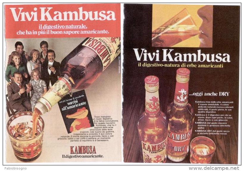 1970/73/74 - Kambusa - 6 P. Pubblicità Cm. 13 X 18 - Alcoolici