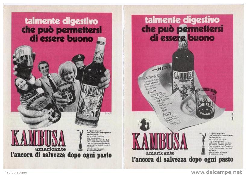 1970/73/74 - Kambusa - 6 P. Pubblicità Cm. 13 X 18 - Alcoolici