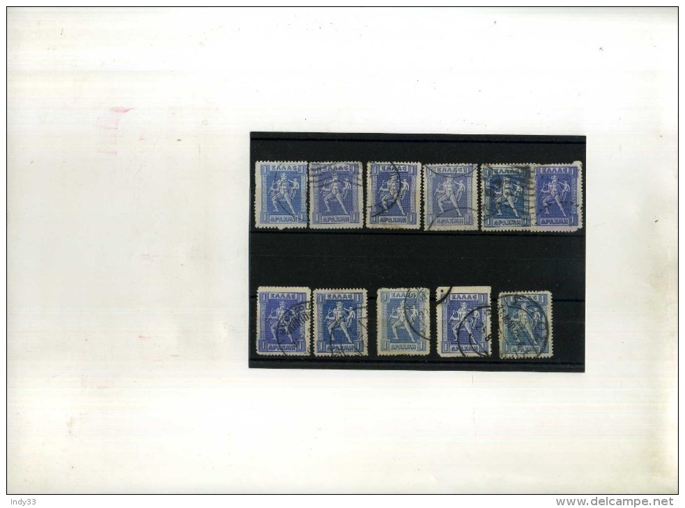 - GRECE 1911/23 . TIMBRES DE 1D. 1911/22  .  OBLITERES  . VARIANTES DE COULEURS . - Variedades Y Curiosidades