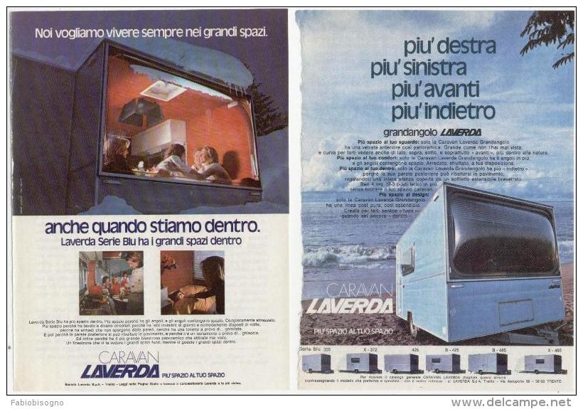 1974 - Caravan LAVERDA  -  2 Pagine Pubblicità Cm. 13 X 18 - Camping