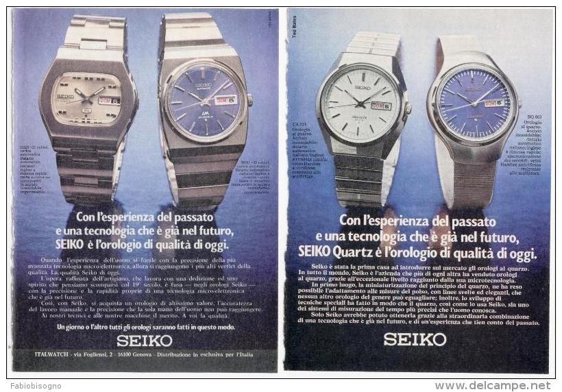 1974 - Orologio SEIKO - 3 Pagine Pubblicità Cm. 13 X 18 - Montres Gousset