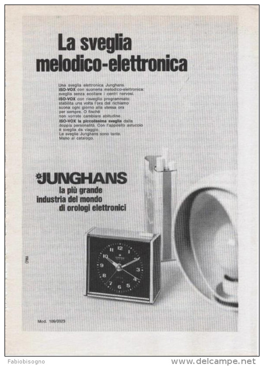 1970/74 - Orologio JUNGHANS - 3 Pagine Pubblicità Cm. 13 X18 - Taschenuhren