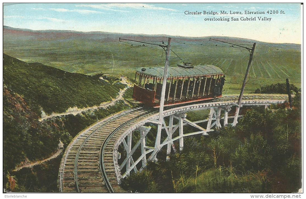 California, San Gabriel Valley, Mt Lowe Circular Bridge, Elevation 4200 Ft - Train, Chemin De Fer - Opere D'Arte
