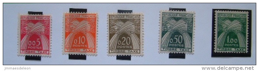 France 1960 Due Tax Stamps MINT Scott J93/97 = 74.75 $ - Wheat Harvest - 1960-.... Mint/hinged