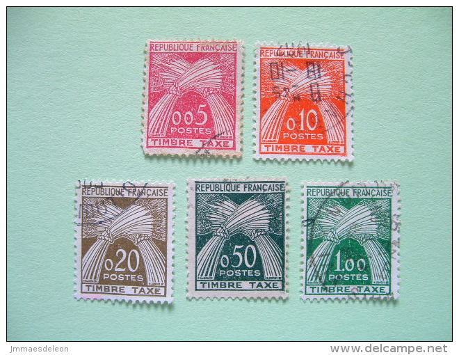 France 1960 Due Tax Stamps Scott J93/7 = 4.25 $ - Wheat Harvest - 1960-.... Used