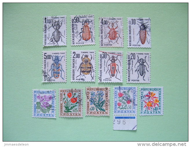 France 1964/83 Due Tax Stamps - Flowers Insects - 1960-.... Used