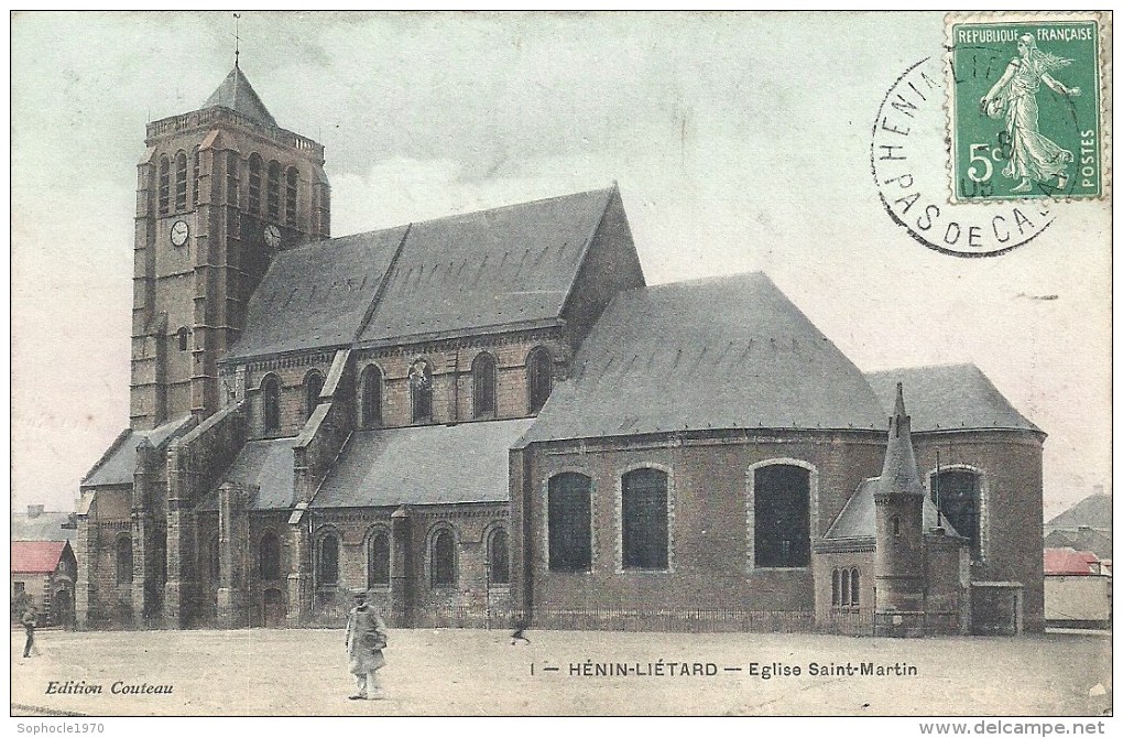 N ORD PAS DE CALAIS - 62 - PAS DE CALAIS - HENIN LIETARD - HENIN BEAUMONT -  Eglise Saint Martin - Colorisée - Henin-Beaumont