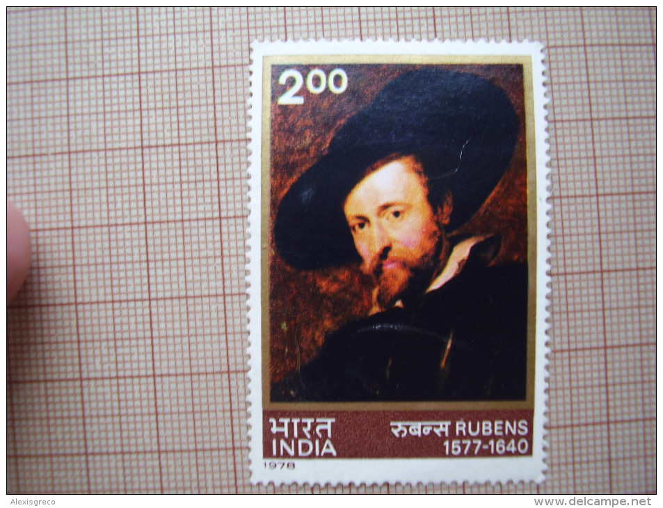 INDIA 1978 RUBENS 400th.Birth Anniversary  Issue SINGLE  Value 2 Rupees Mint Slight Hinge Remnant. - Ungebraucht