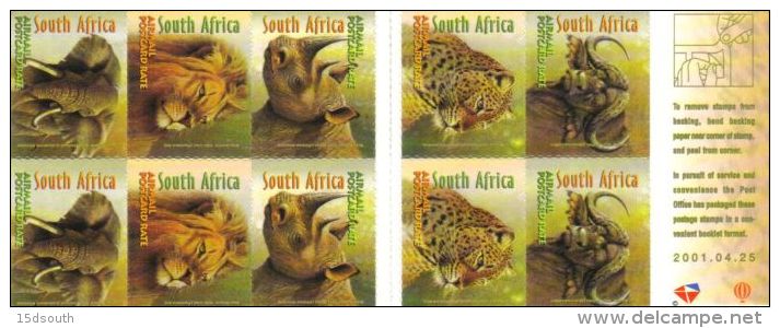 South Africa - 2001 Big Five Booklet (**) # SG SB62 - Markenheftchen