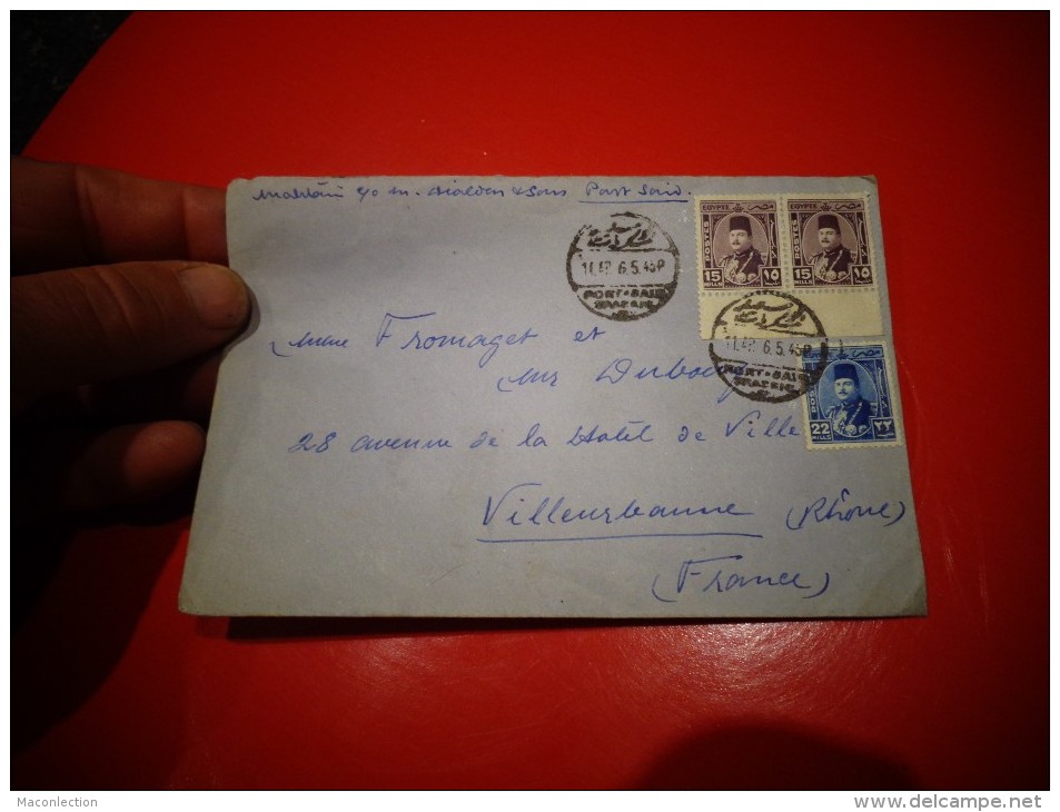 15 Mills 22mills Egypt Sur Lettre 1945 Port Saïd - Covers & Documents