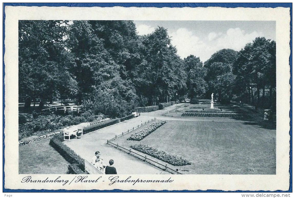 Brandenburg,Havel,Grabenpromenade,ca.1920-1930,Kupfertiefdruck, - Brandenburg