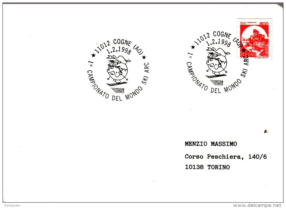 SKI ALPIN-ALPINE SKIING-SCI ALPINO, ITALY, 1998, Special Postmark !! - Ski